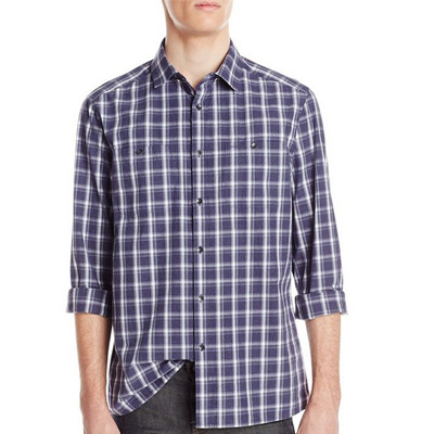 好价！Kenneth Cole REACTION Mini-Check男士衬衫