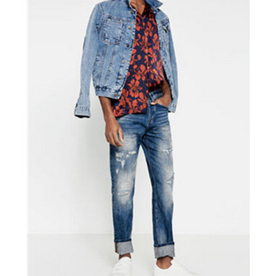 做旧款式！ZARA男装剪洞牛仔裤04338400407