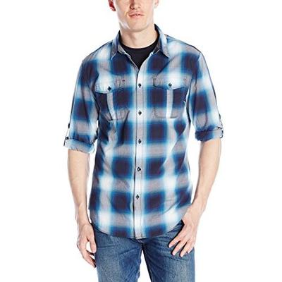 舒适！Calvin Klein Jeans Ombre 男士纯棉格子衬衫