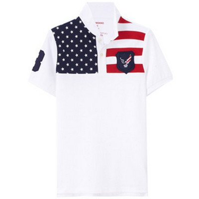 休闲风格！佐丹奴美式拼色印花弹力棉男士短袖POLO衫01015030