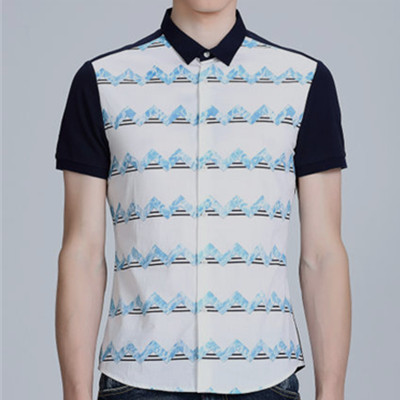 文艺气息！马克华菲短袖衬衫7152312051