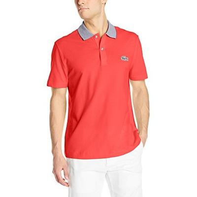 拼接衣领！法国鳄鱼Lacoste Mini Pique 男士休闲POLO衫