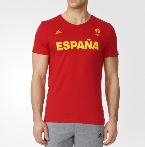 简单百搭！阿迪达斯 GRAPHICS 男式 欧洲杯图案短袖 SPAIN