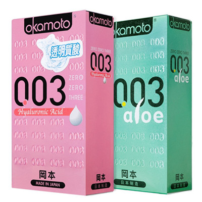价格合适！Okamoto冈本避孕套003透明质酸10只装＋芦荟10只装