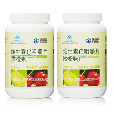 补充VC！康恩贝香橙味维生素C100片*2瓶