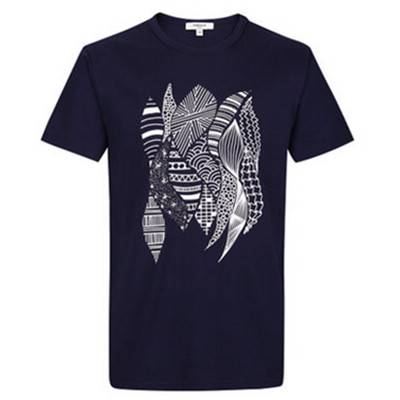 文艺气息！马克华菲抽象图案印花短袖T恤7162217125