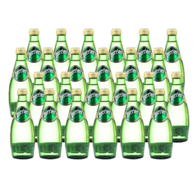 解渴清爽！巴黎水原味天然含气矿泉水330ml*24瓶