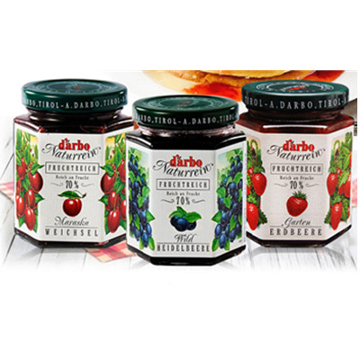 口味多样！darbo/德宝蓝莓草莓酸樱桃3瓶组合