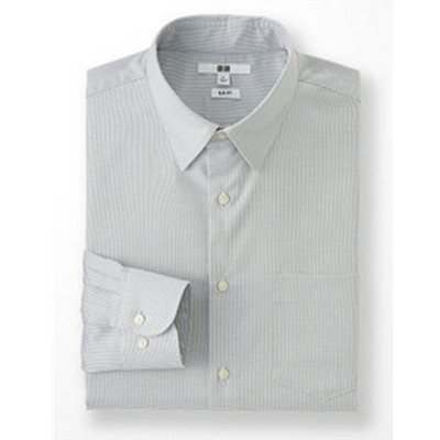 商务休闲！UNIQLO优衣库精纺弹力修身提花衬衫(长袖)169191