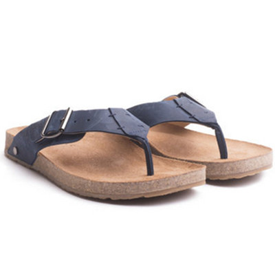 时尚舒适！Haflinger进口软木底鞋真皮男女人字凉拖819414