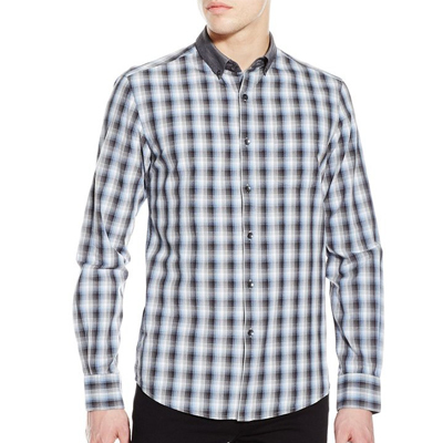 时尚！Kenneth Cole REACTION 男士长袖格子衬衫