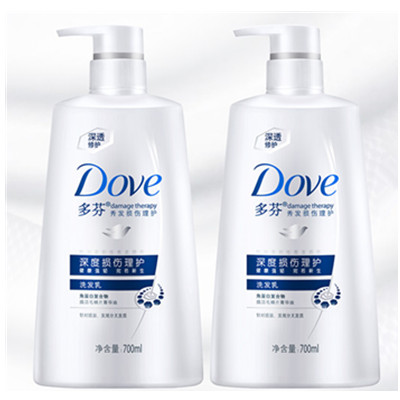 深度修复！多芬深度损伤洗发水套装700ml*2