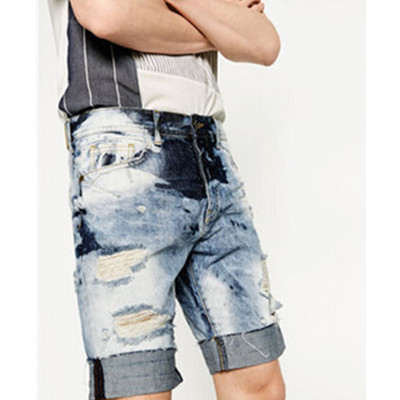 潮流佳品！ZARA男装撞色牛仔短裤00840415406