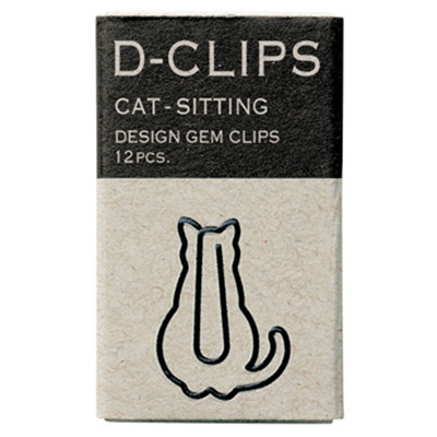 精美小礼品！MIDORI D-clips mini盒装(12枚）坐着的猫 回形针