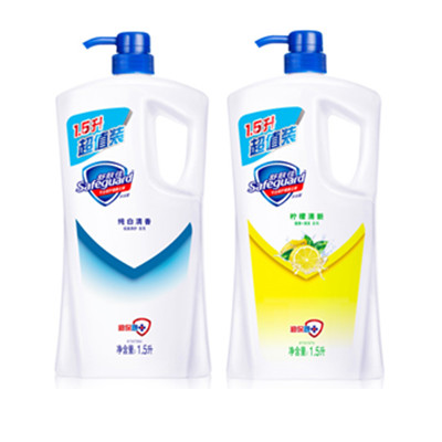 经典组合！舒肤佳沐浴露纯白清香+柠檬清新1.5L*2组合