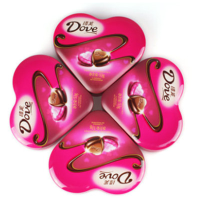 死心塌地！德芙幸运四叶草巧克力礼盒53g*4