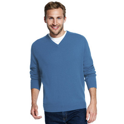 价格合适！M&S马莎男纯羊毛V领套头羊毛衫T302549M