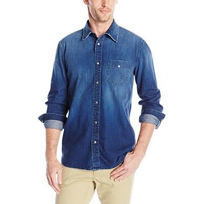 高端新款！哈德森Hudson Jeans Weston 男士牛仔衬衫