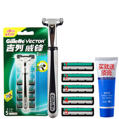 快速剃须！Gillette吉列威锋手动剃须刀（5刀头1刀架）