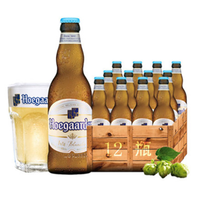 口感清爽！比利时进口福佳白啤酒330mlx12瓶