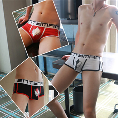 趣味性感！幂思3条装棉质男士平角内裤