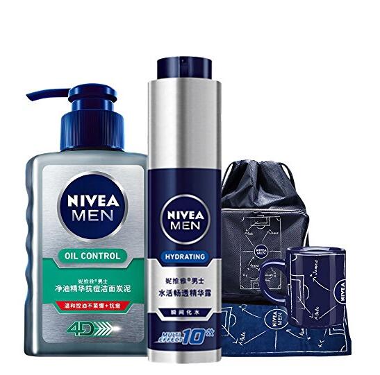 无惧酷暑！NIVEA 妮维雅 男士水活小蓝管套装