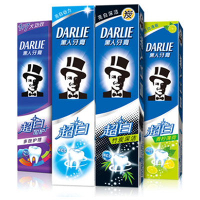 双重亮白！黑人牙膏超白系列牙膏组合140g*4
