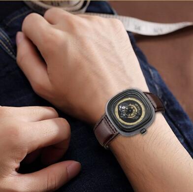 多功能防水！MEGIR 美格尔 Bigbang系列 机械飞轮男表