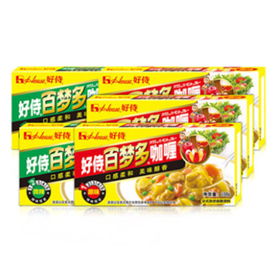 口感柔和！House好侍百梦多咖喱块原味3盒+微辣2盒