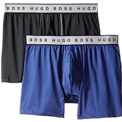 透气吸汗！HUGO BOSS Cyclist 男Trunk短平角内裤 2条装