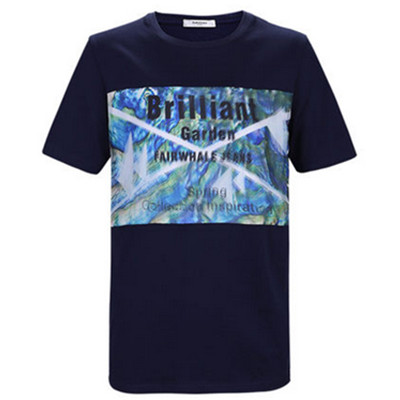 新低！马克华菲男士休闲时尚欧根纱字母印花短袖T恤7161217027