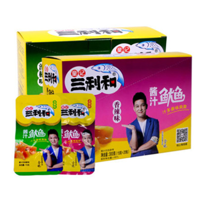 鲜嫩爽弹！童记三利和香辣鱿鱼片300g*2盒