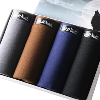 时尚设计！狼语男士平角内裤4条礼盒装