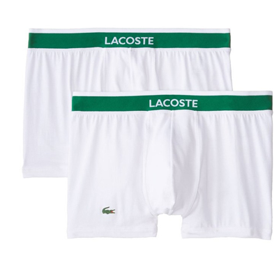 舒适！法国鳄鱼Lacoste 皮马棉 Trunk男平角内裤2条装