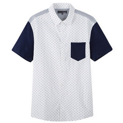 百搭款式！森马男士波点印花短袖衬衫10-215041031
