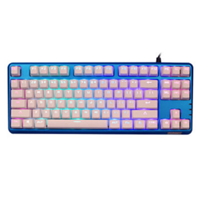 炫酷十足！富勒SM680R幻魔龙RGB幻彩游戏机械键盘（蓝白色青轴）