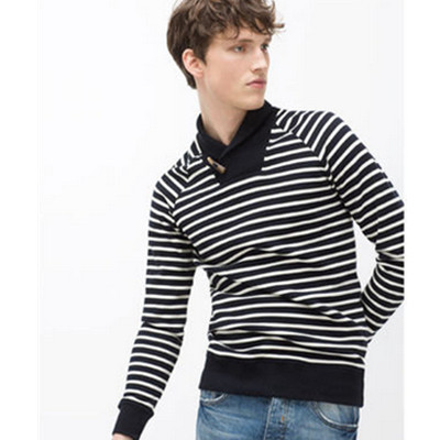 帅气减龄！ZARA男装条纹运动衫00679403401