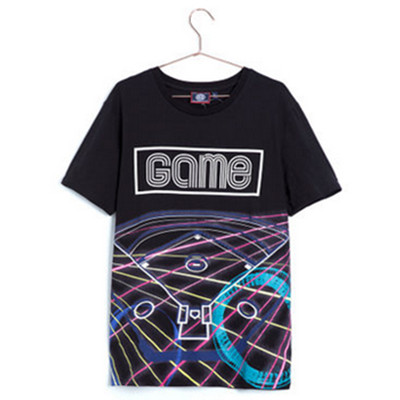 运动休闲！C＆A男式霓虹图案字母T恤CA200175578