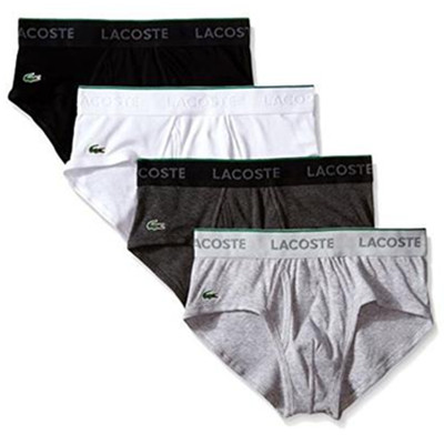 大牌品质！Lacoste 鳄鱼Essentials男款纯棉低腰内裤4条装