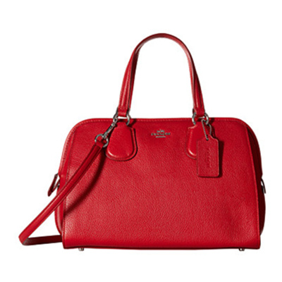 喜庆大红！COACH Pebbled Nolita 女士真皮手提包