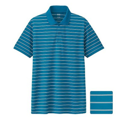 时尚条纹！UNIQLO优衣库男装Dry EX POLO衫(短袖)169375