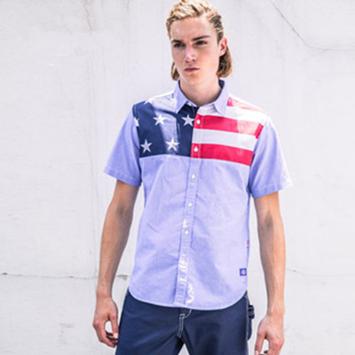 双色可选！Dickies男式短袖星条旗衬衫152M20WD17