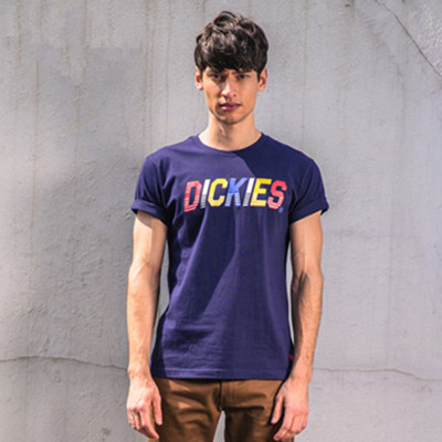 炫彩印花！Dickies彩色字母变形印花 圆领短袖T恤162M30EC38