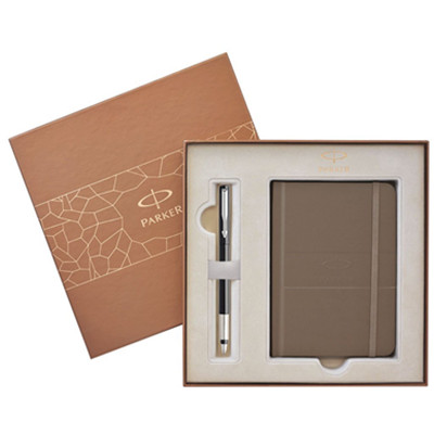 镇店之宝！PARKER派克威雅胶杆黑色墨水笔笔记本礼盒
