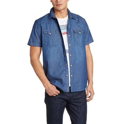 牛仔风！Levi's李维斯男式短袖牛仔衬衫21978-0006
