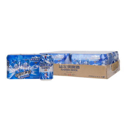 历史好价！哈尔滨 冰爽啤酒 330ml*6*4罐 整箱装