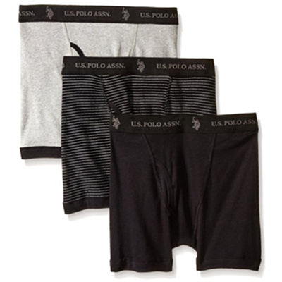限S码！U.S. POLO ASSN. 美国马球协会男款平角内裤3条装