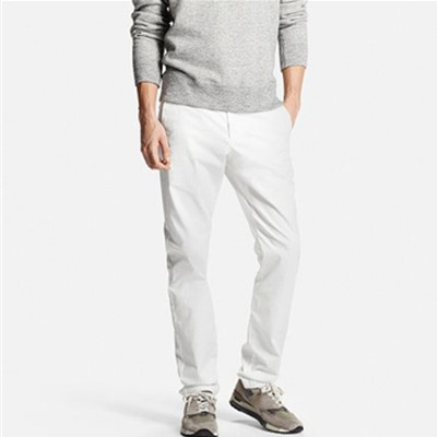 百搭休闲！UNIQLO优衣库男装修身无褶长裤163902