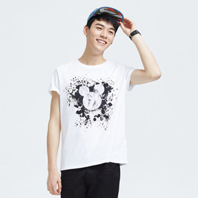 休闲百搭！美特斯邦威黑色个性T恤726057