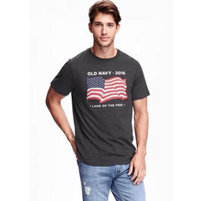 美式风格！OLD NAVY国旗印花圆领短袖T恤127805